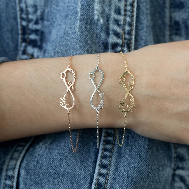 Personalisierte Infinity Armband Halskette