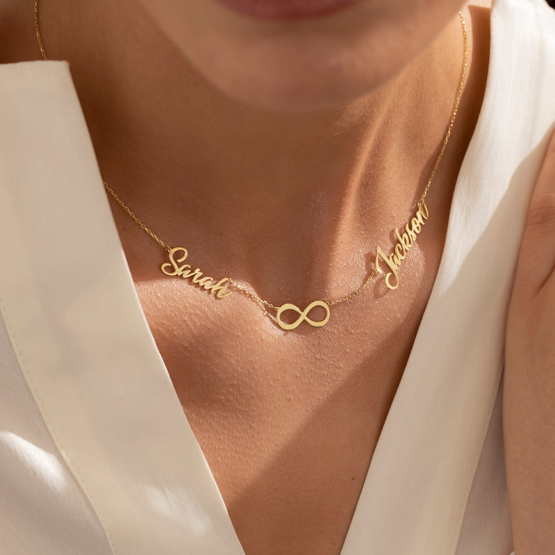 Couples Necklace with Infinity Charm