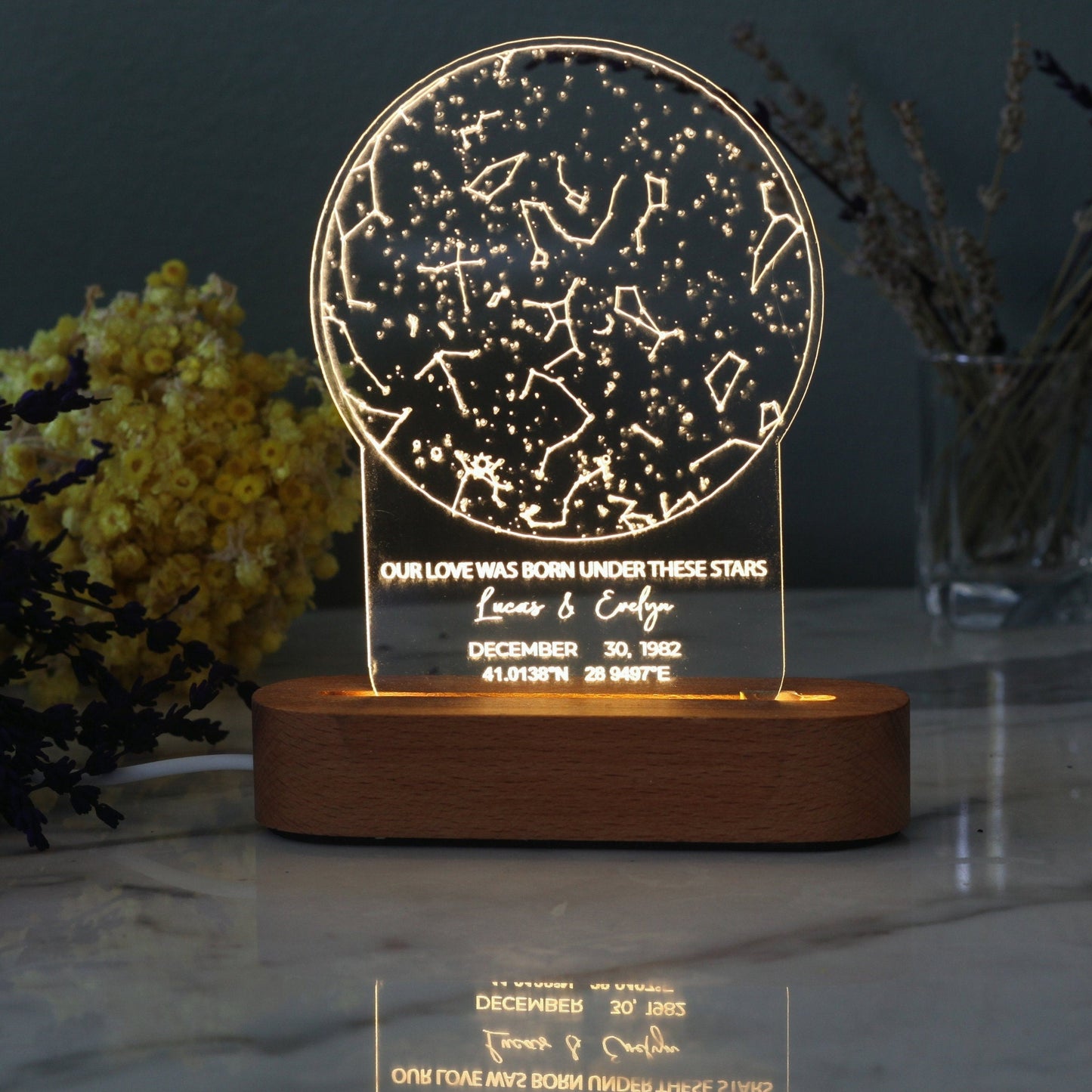 Cadeau personnalisé de lampe imprimée en 3D