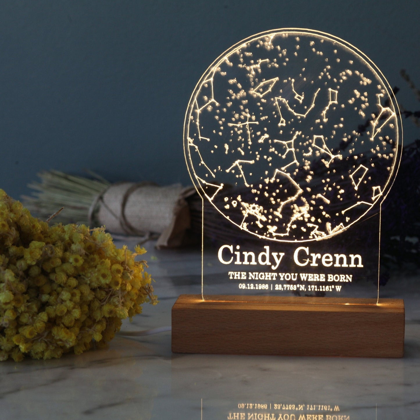 Cadeau personnalisé de lampe imprimée en 3D