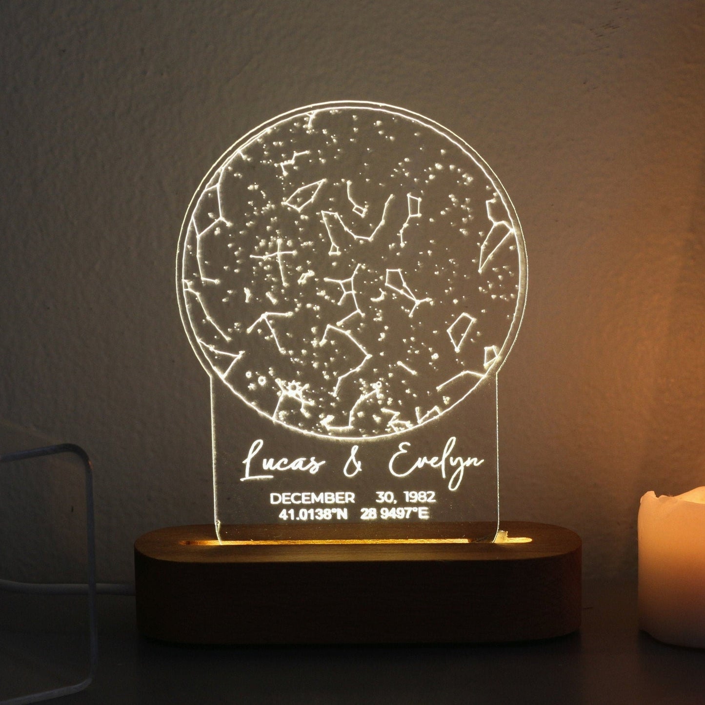 Cadeau personnalisé de lampe imprimée en 3D