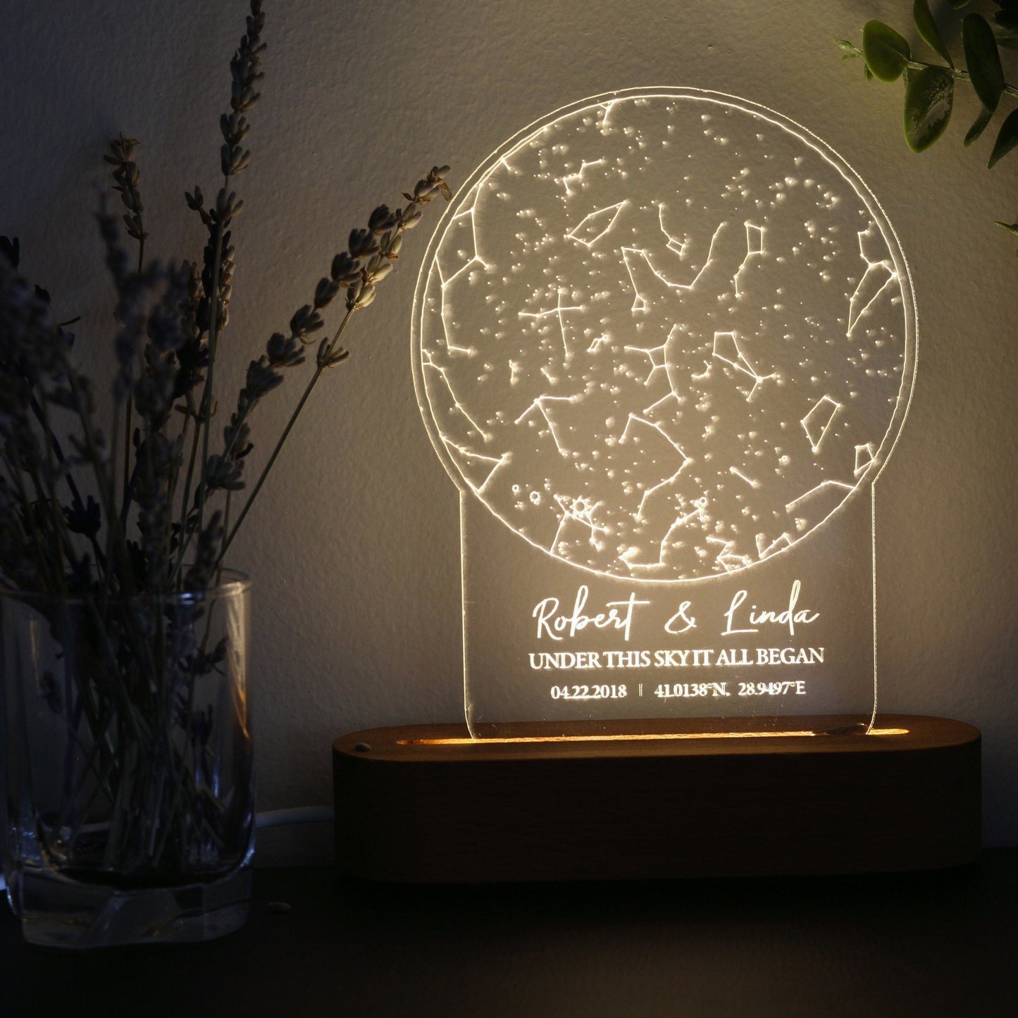 Cadeau personnalisé de lampe imprimée en 3D