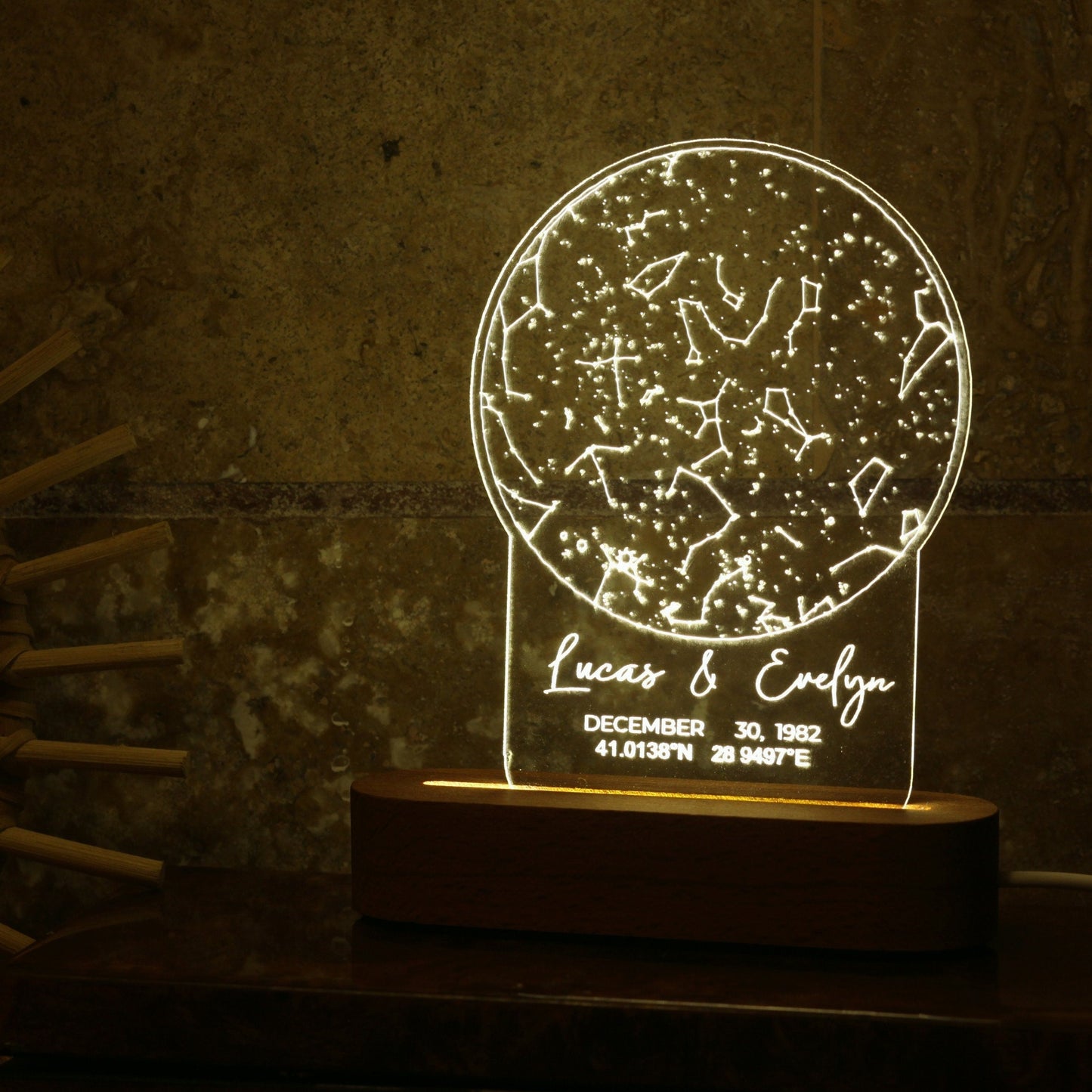 Cadeau personnalisé de lampe imprimée en 3D