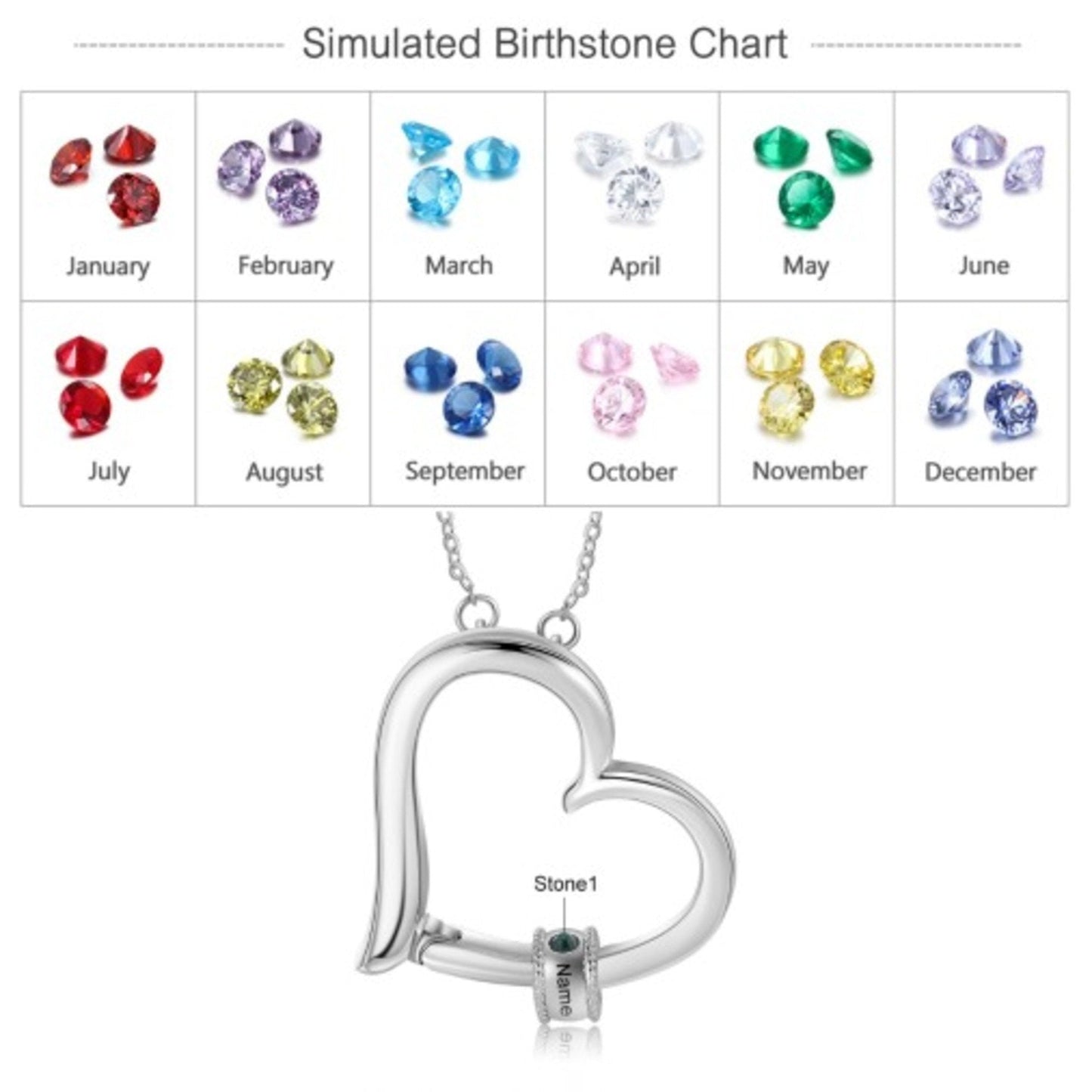 Personalized Family Heart Pendant Necklace