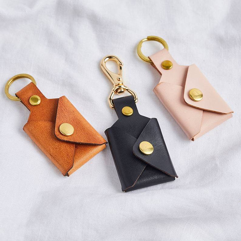 Porte-clés enveloppe en cuir photo personnalisé