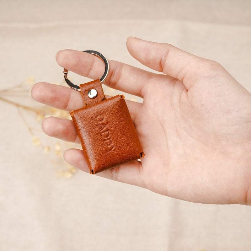 Porte-clés enveloppe en cuir photo personnalisé