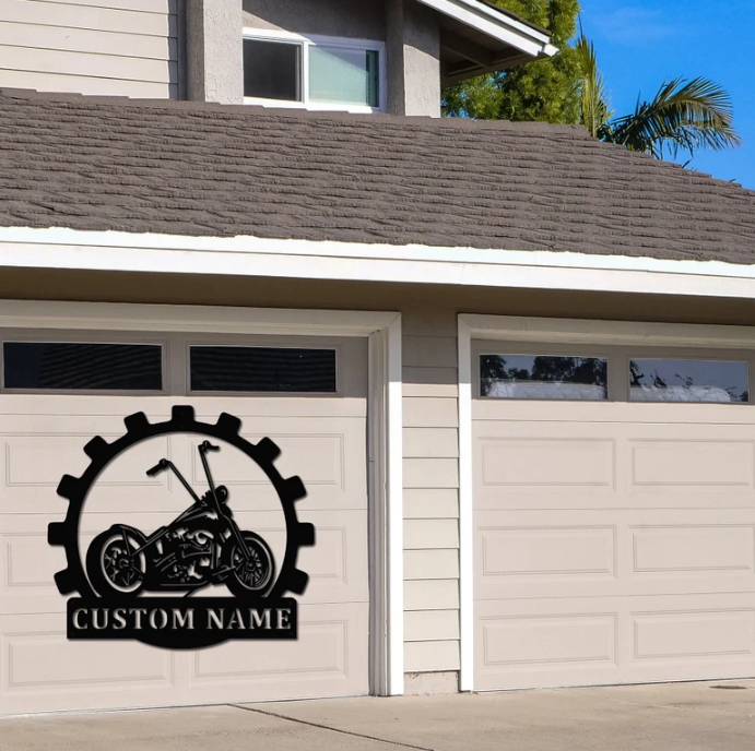 Custom Motorcycle Gear Sign