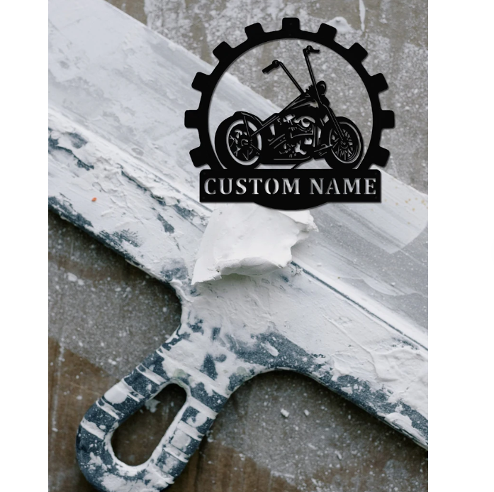 Custom Motorcycle Gear Sign