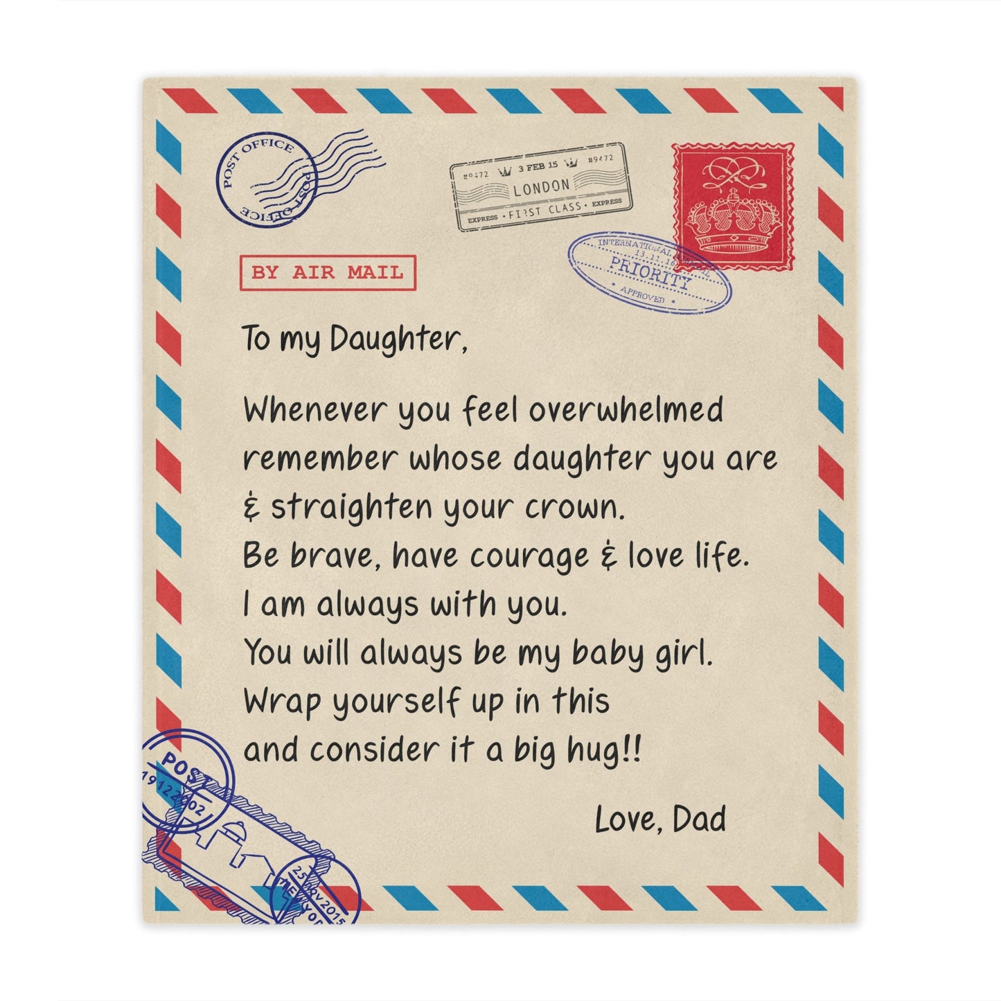 DAUGHTER from DAD | Crown | Premium Plush Blanket
