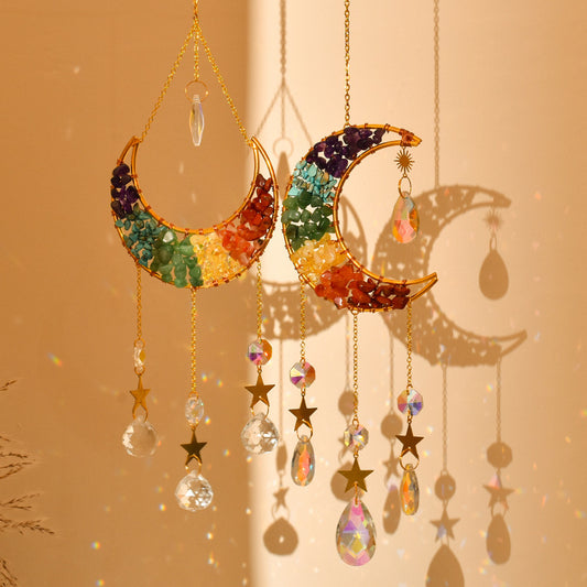 Crystal Suncatcher Crescent Moon MIX