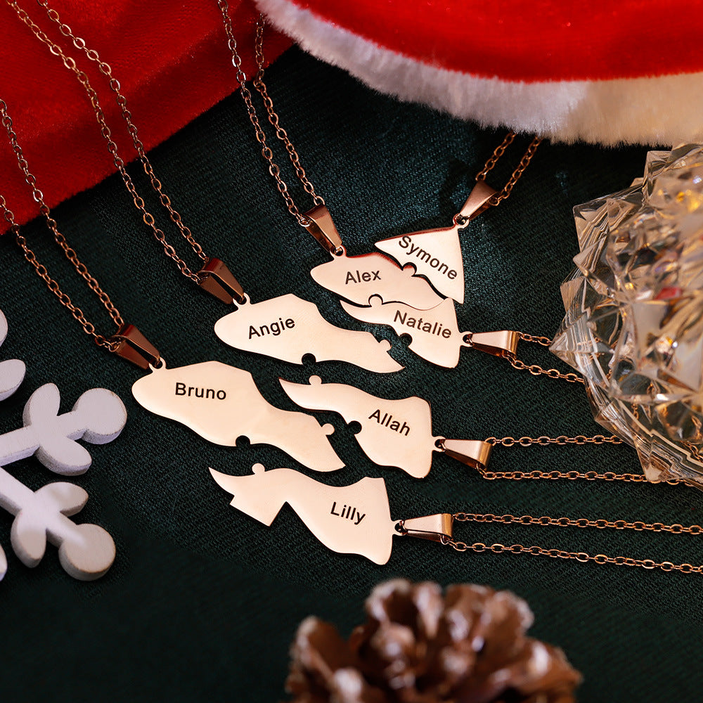 Christmas Tree Puzzle Name Necklace