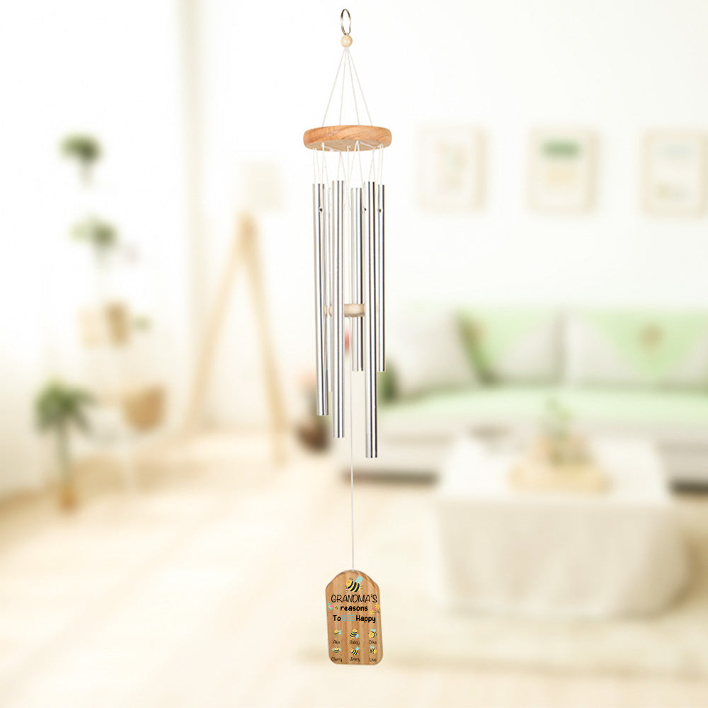 Mum/Grandma's Reasons To Bee🐝 Happy Customized Lucky Wind Chimes 🐝