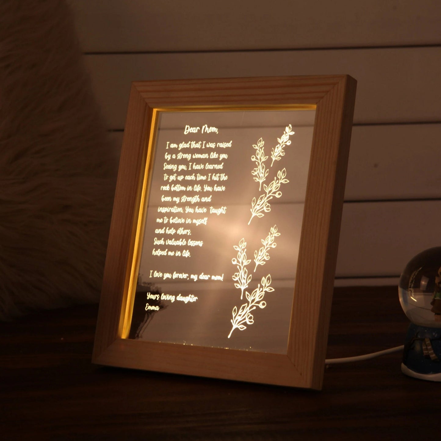 Personalized Hand-Written Letter Night Light - Gift for Mom