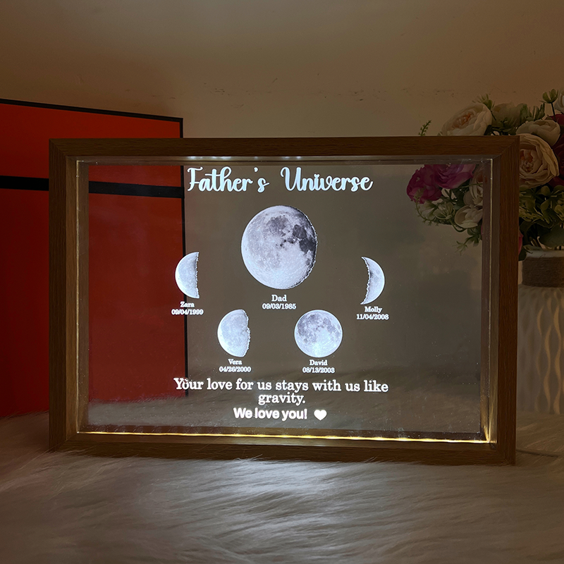 Surround moon phase custom led lights - dad's universe