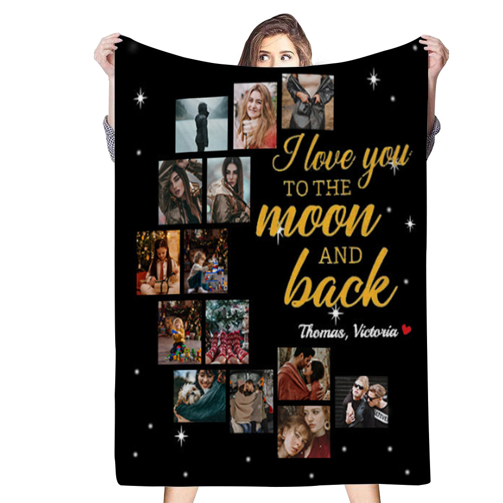 Personalized 14 Photos Blankets Fleece Blanket Gift for Her/Him💞