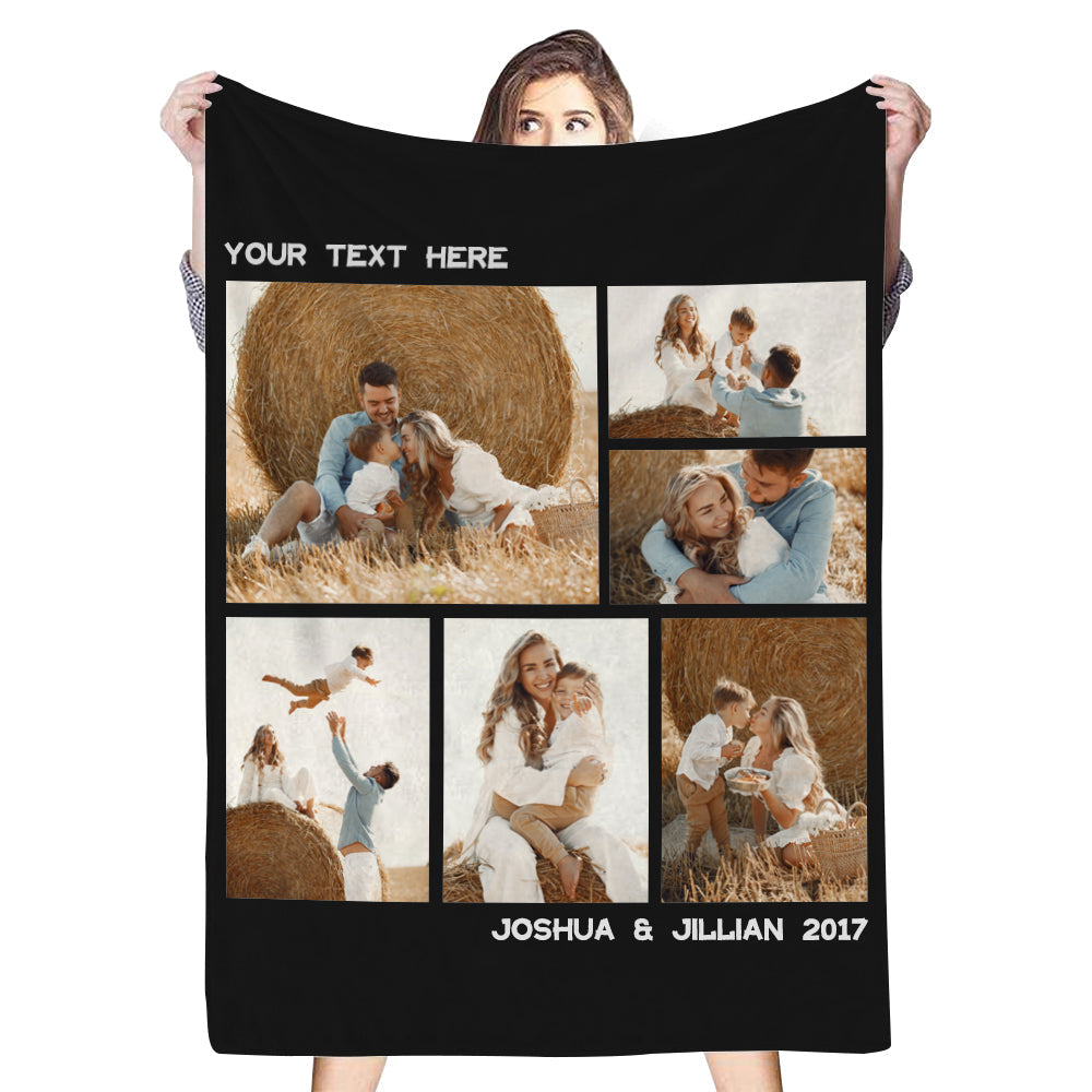 Family Photo Parent-Child Photo Memorial Unique Blanket💞