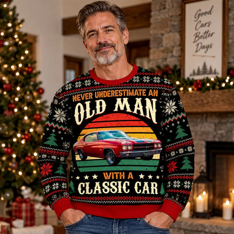 Personalized Retro Classic Car Quote Sweatshirt