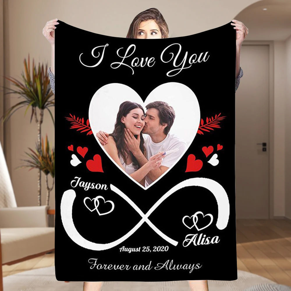 Custom Photo Fleece Blankets Gift for Him/Her💞