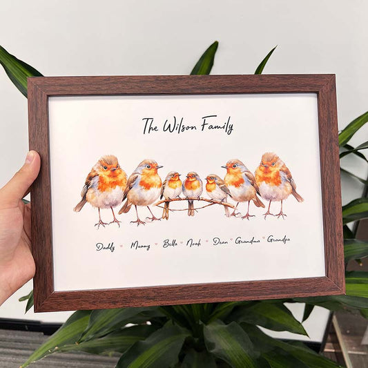 Personalized Robins Family Portrait Frame