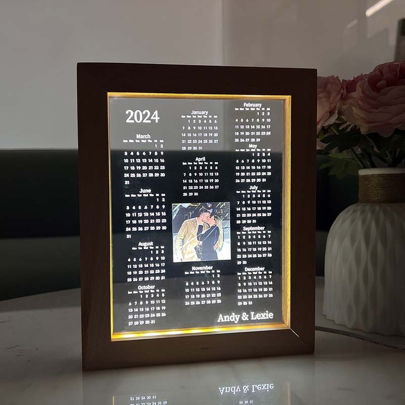 Personalized 2024 Calendar LED Light with Photo