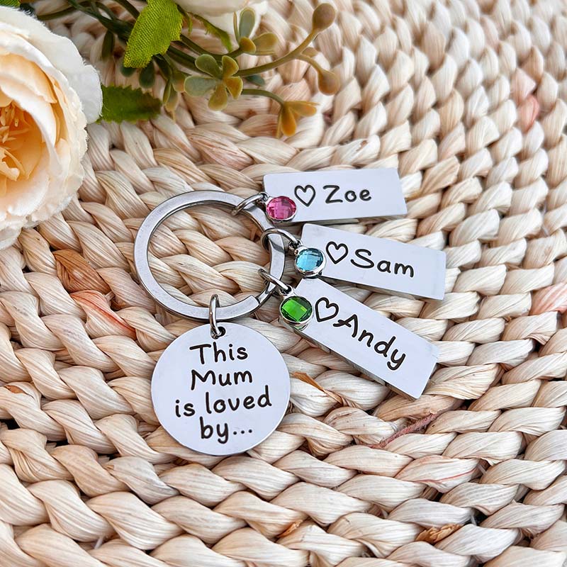 This Grandma is Loved by Keychain with Birthstone