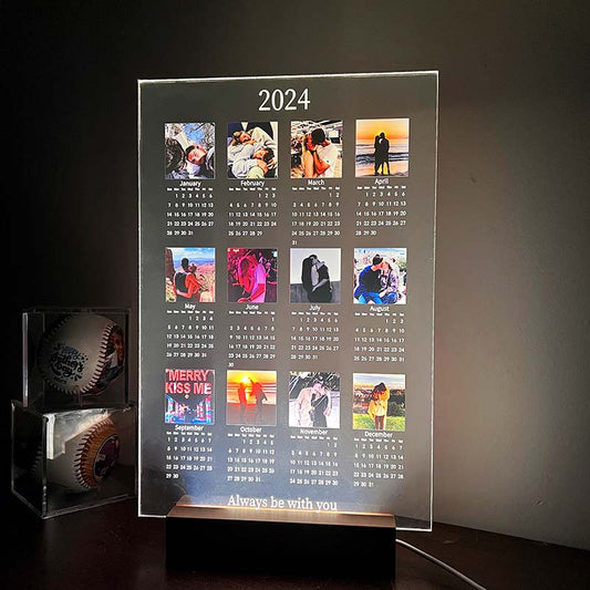 Personalized 2024 Calendar LED Light with Photo