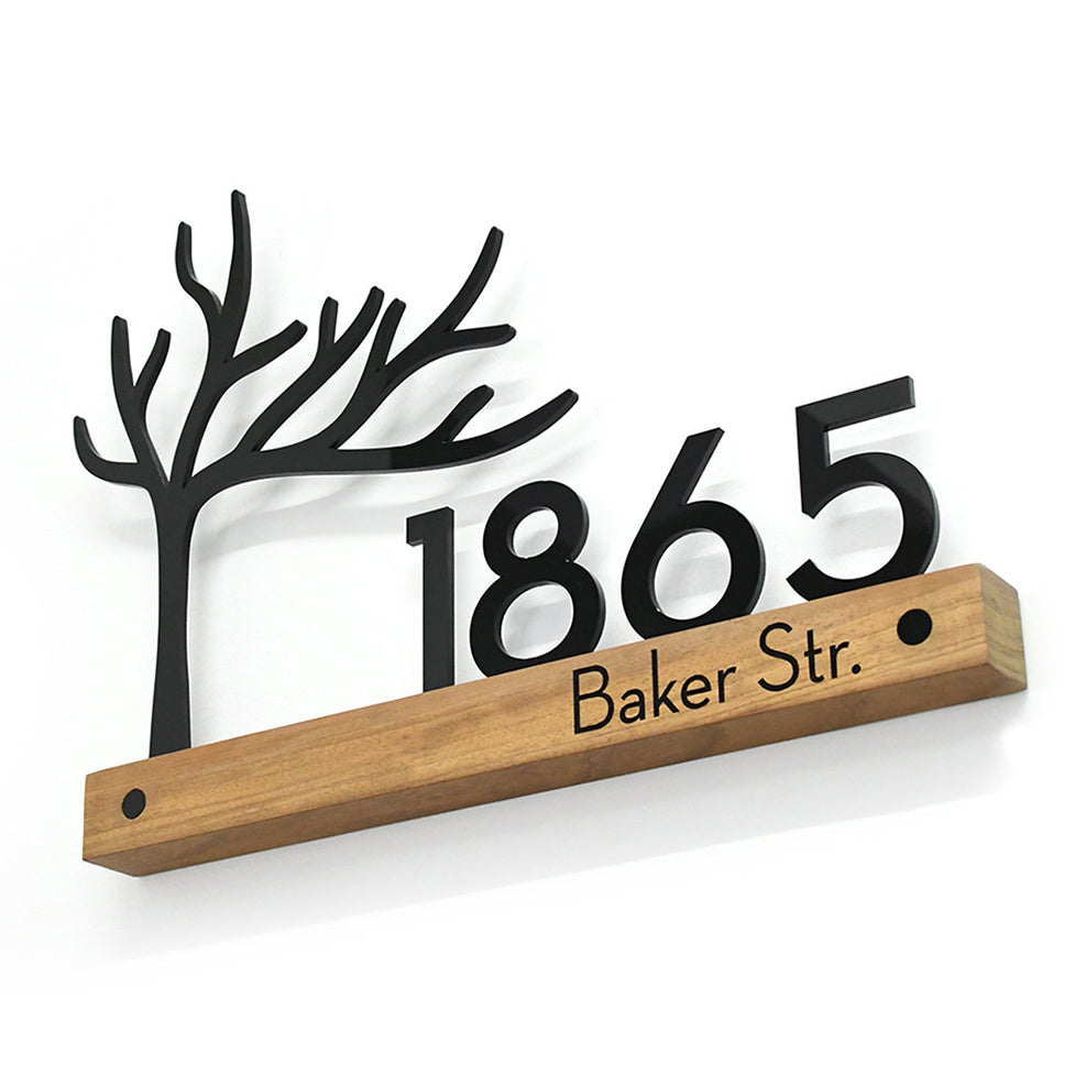 Custom Wooden House Numbers Sign