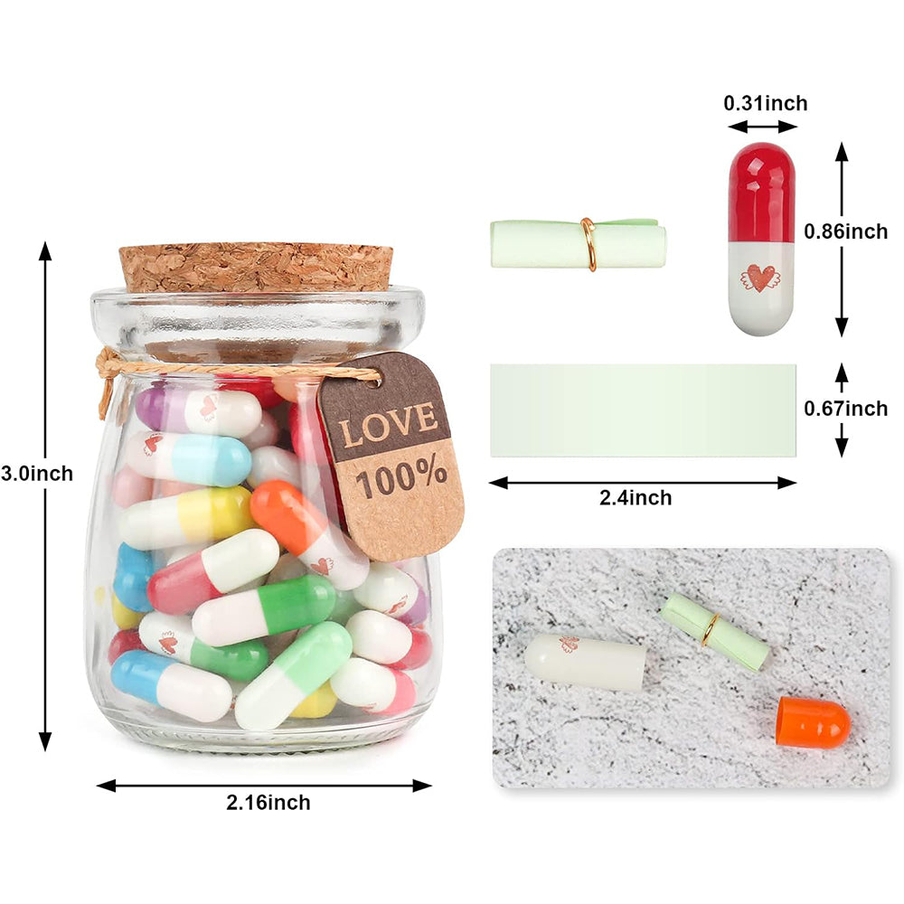 🎁Custom 100 Capsules Letters Message In A Bottle (Mixed Color 🎁)