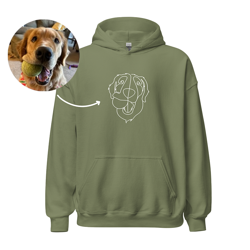 Custom Embroidered Line Drawing Hoodie