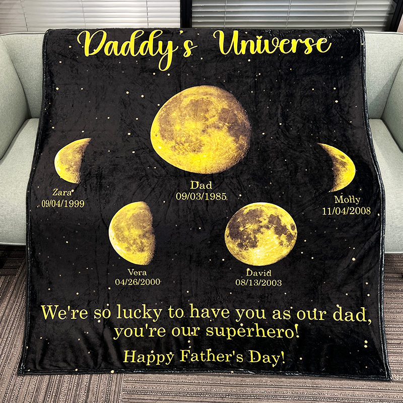 Custom Surrounding Moon Blanket - Daddy's Universe