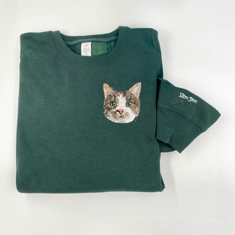 Custom Pet Portrait Embroidered Sweatshirt