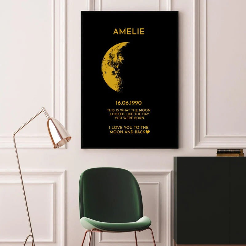 🌖Custom Couple Art Frame/ REAL MOON PHASE - For Memory Gift