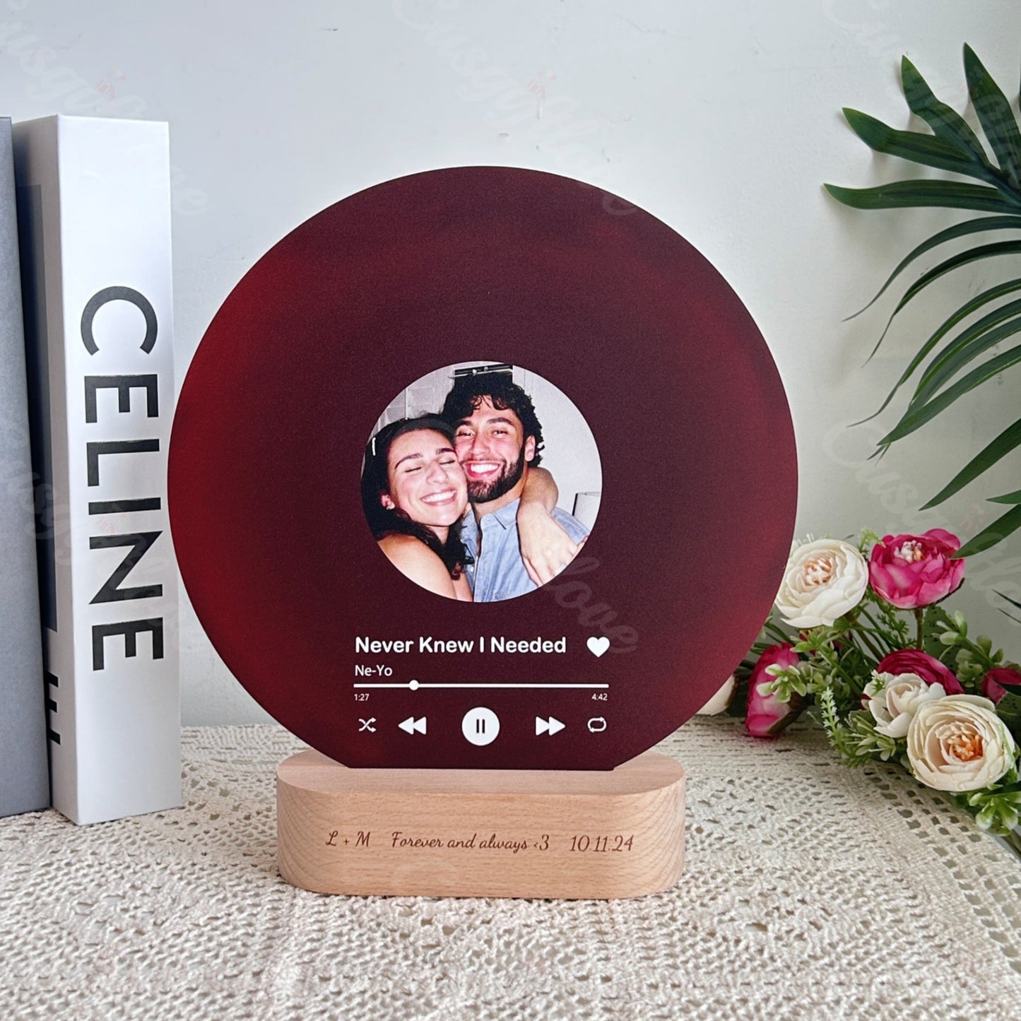 Personalized Record with Photo - Acrylic Song Plaque with NFC