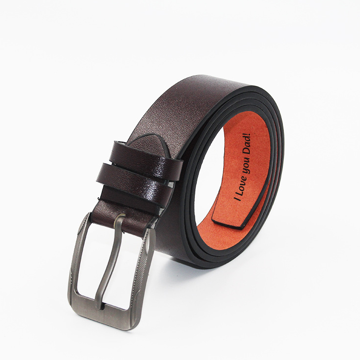 Personalized Belt Black Leather Belt for Men Husband Father 