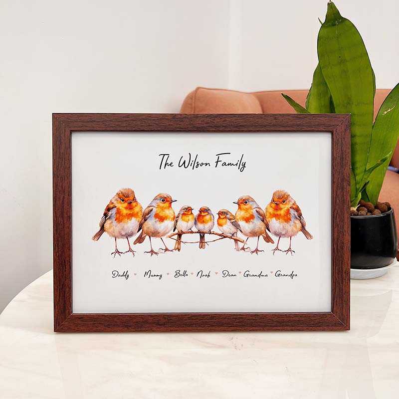 Personalized Robins Family Portrait Frame