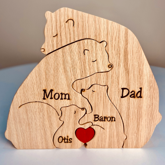 Bears wooden family puzzle