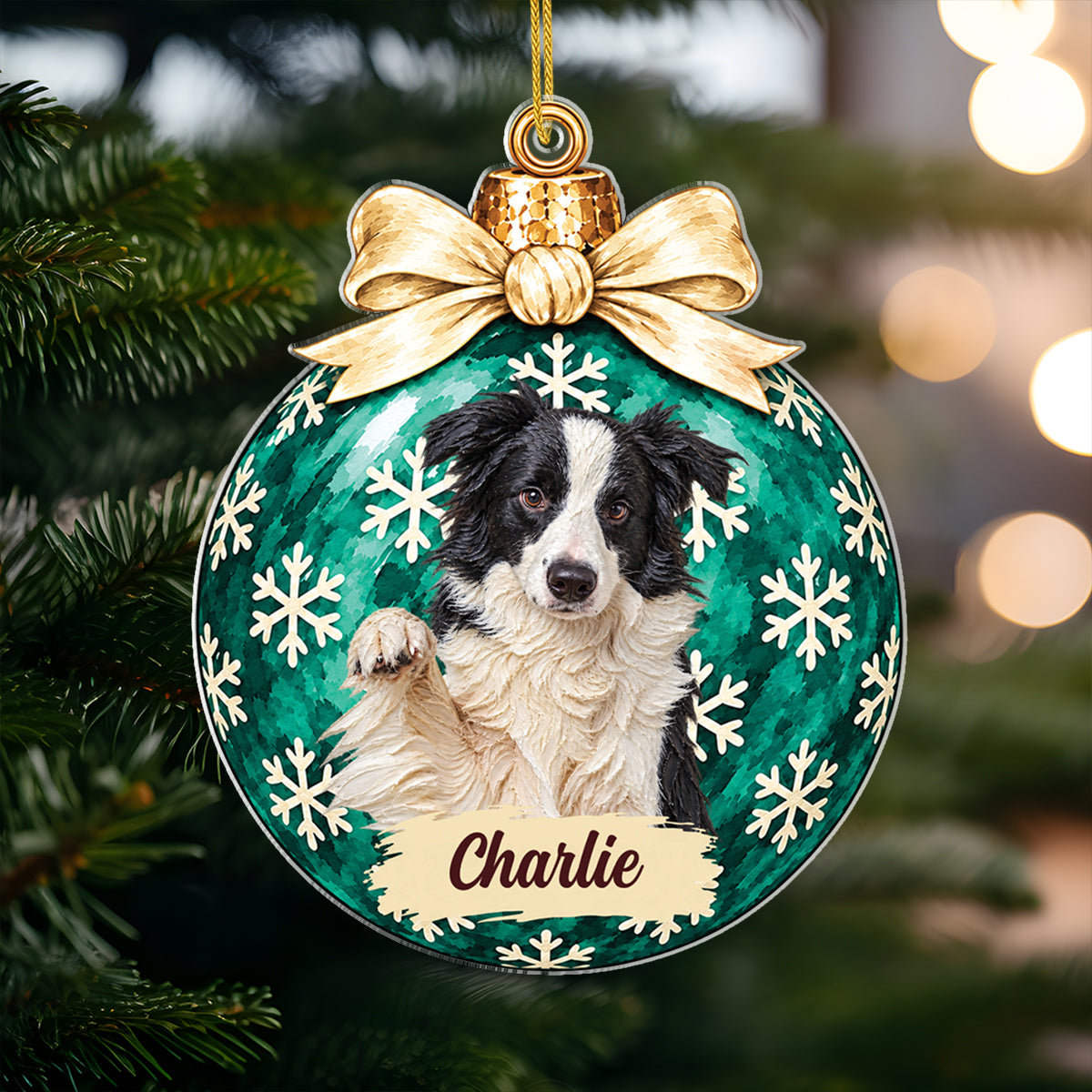Personalised Pet Lover Gifts - AI Pet Photo Christmas Acrylic Ornament