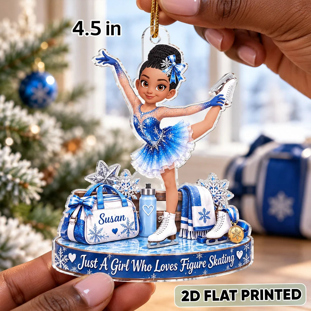 Personalized Girl Who Loves Figure Skating Ornament