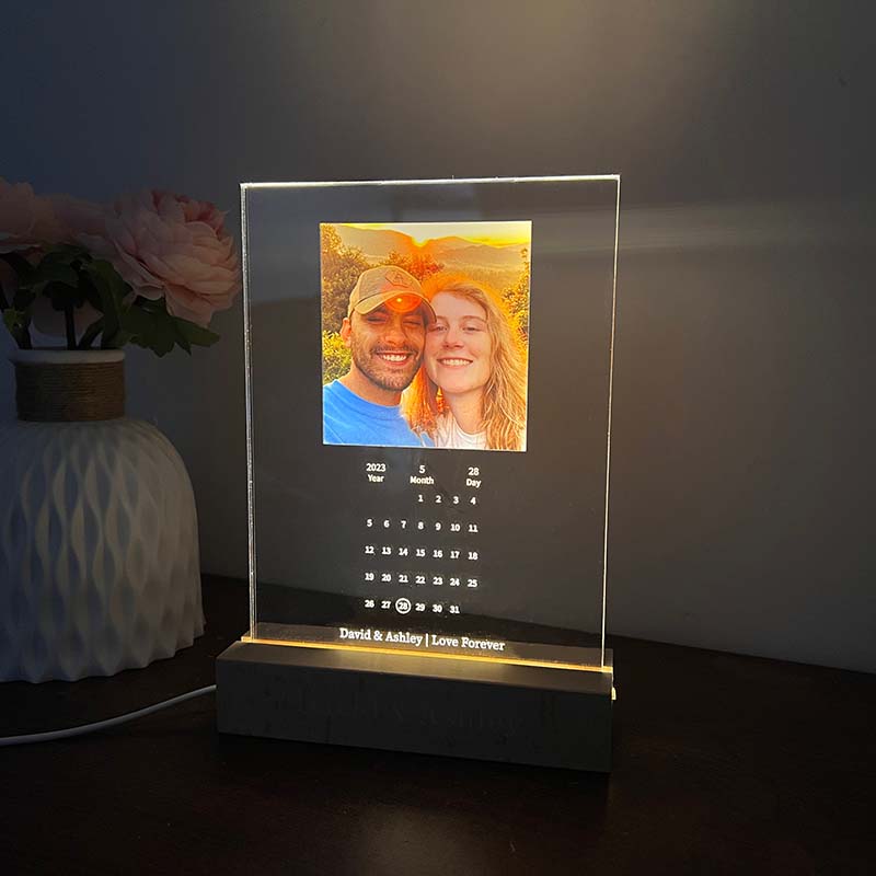 Personalized Anniversary LED Light with Photo