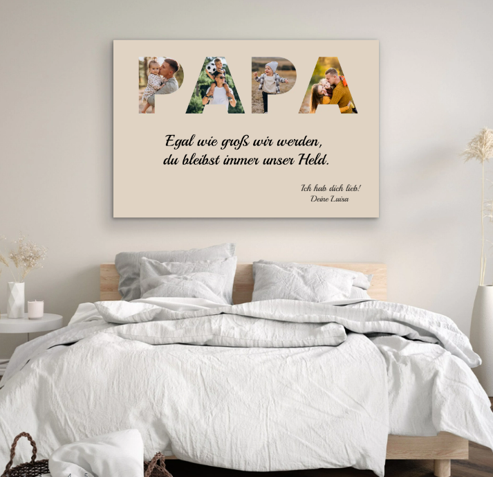 Personalized canvas "Dad remains my hero"