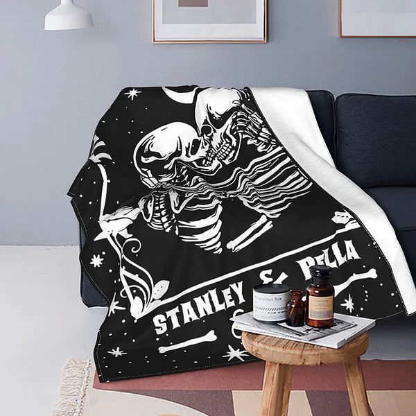 Personalised Till Death Do Us Part Couple Skull Flannel Blankets