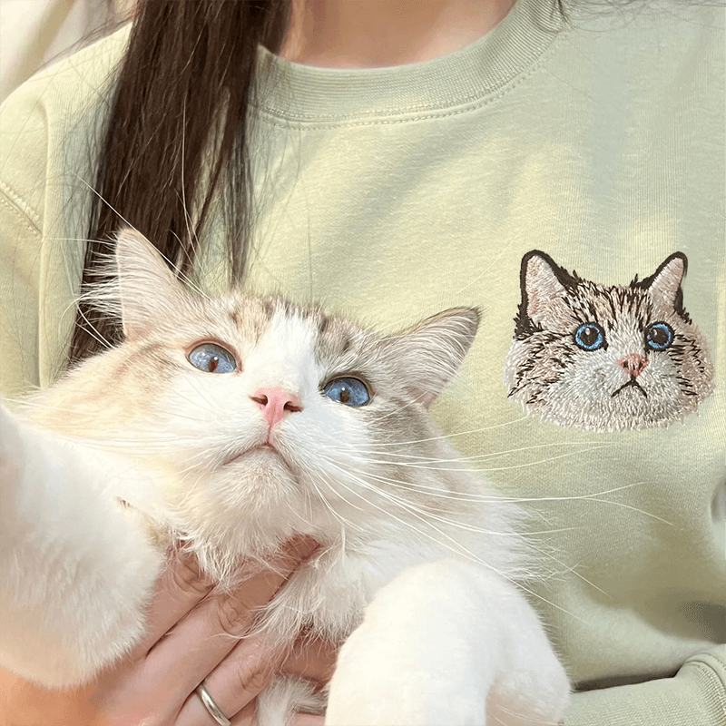 Custom Pet Portrait Embroidered Sweatshirt