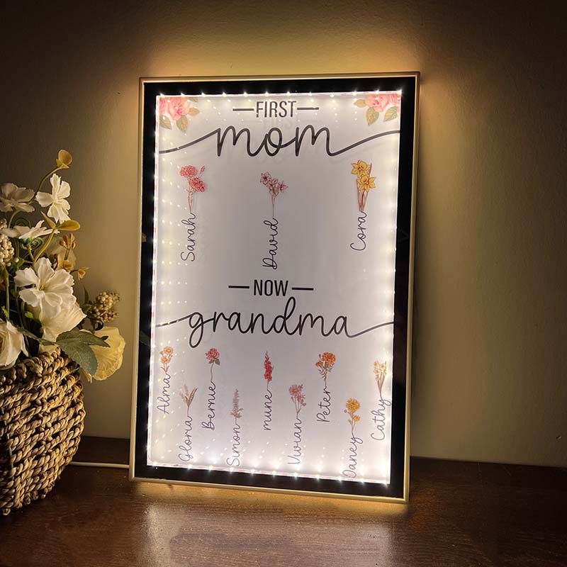 50% OFF❤️First Mom Now Grandma-Night Light Mirror