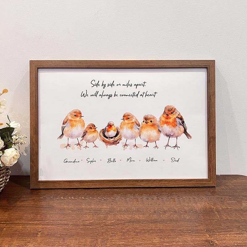 Personalized Robins Family Portrait Frame