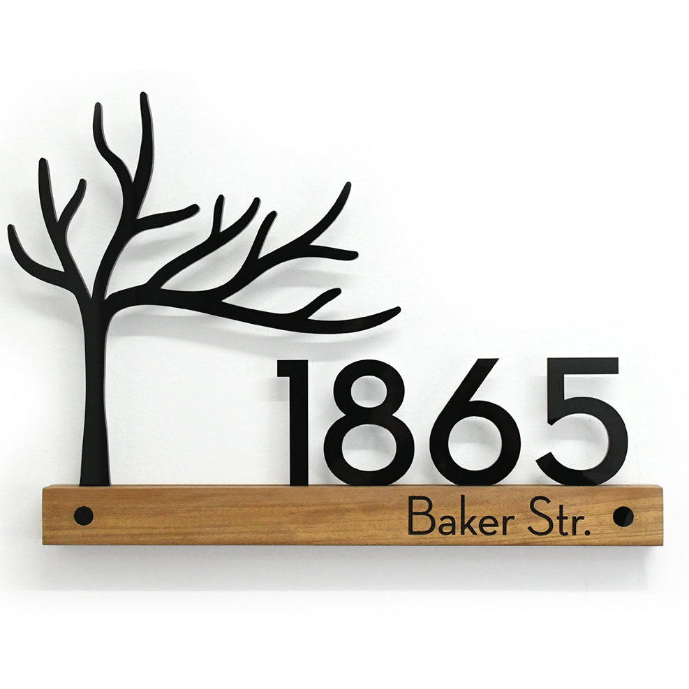 Custom Wooden House Numbers Sign