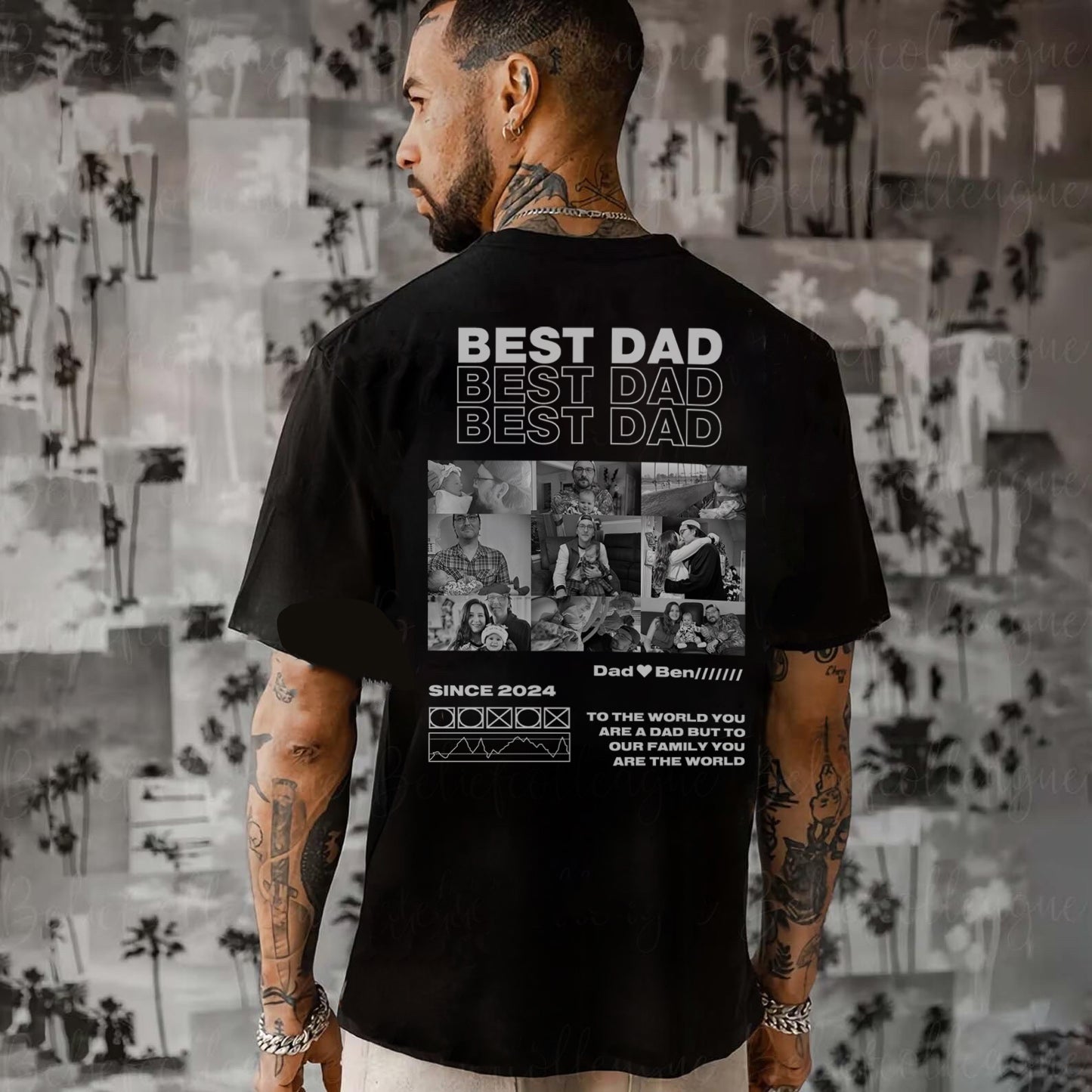 BEST DAD Custom Photo Tee