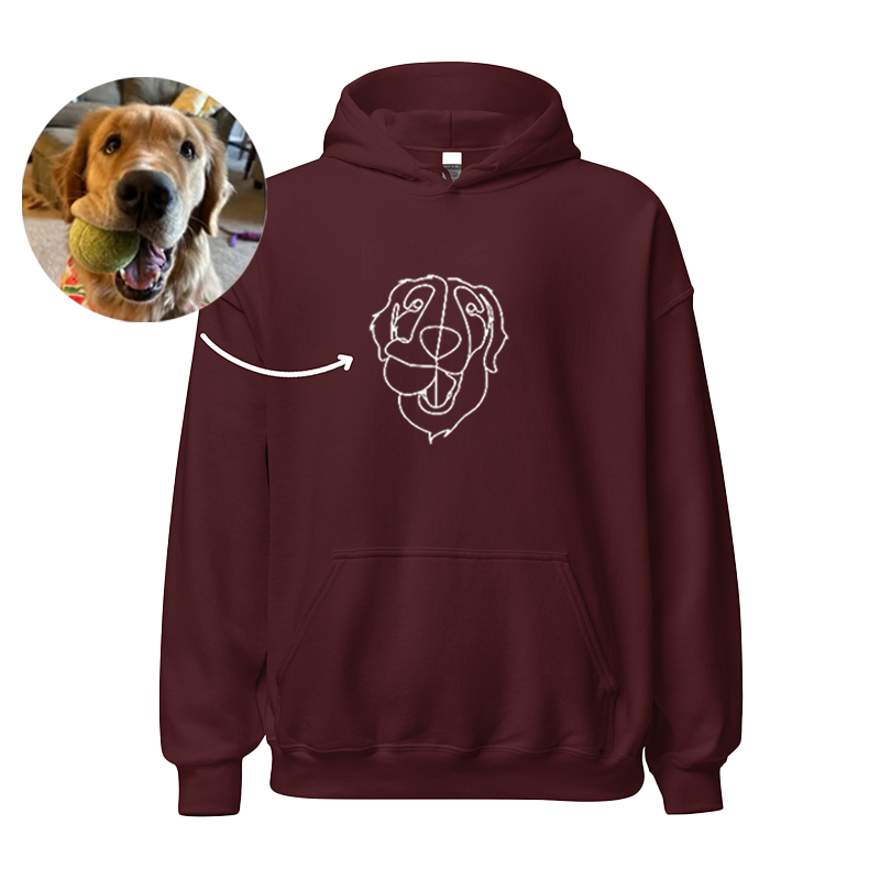 Custom Embroidered Line Drawing Hoodie