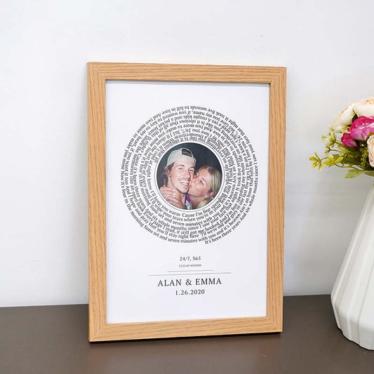 Personalised Photo with song lyric frame