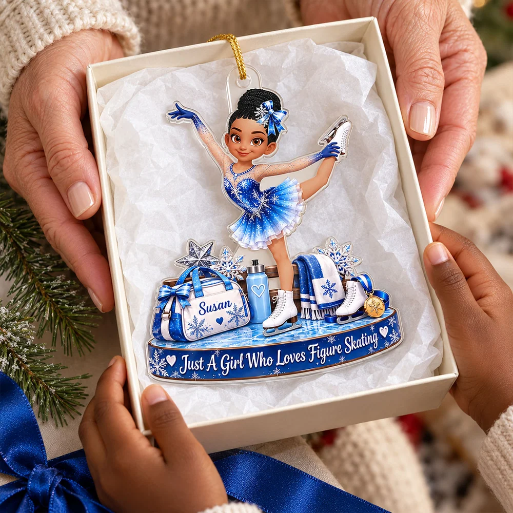 Personalized Girl Who Loves Figure Skating Ornament