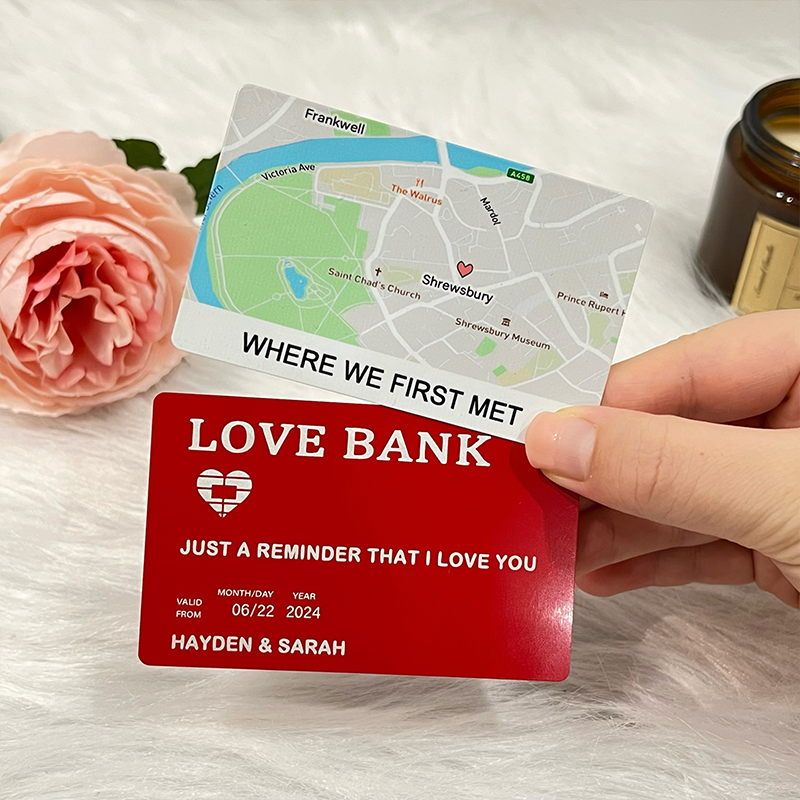 💞Love Bank Card - Personalized Map Wallet Card💞